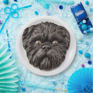 Affenpinscher 3D geïnspireerd Papieren Bordje