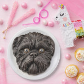 Affenpinscher 3D geïnspireerd Papieren Bordje (Feest)