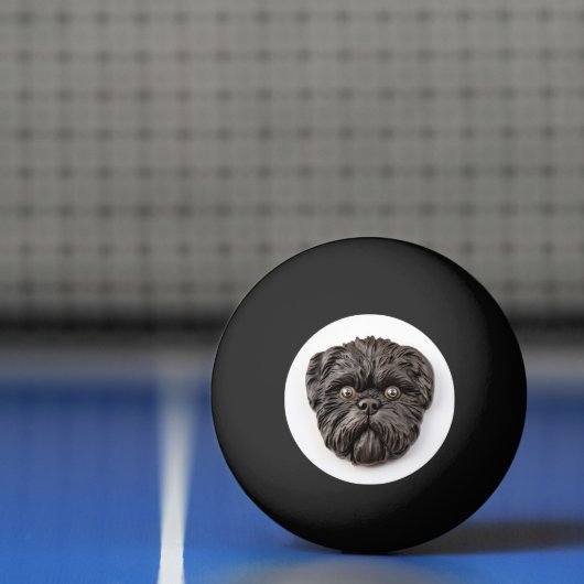 Affenpinscher 3D geïnspireerd Pingpongbal (Net)