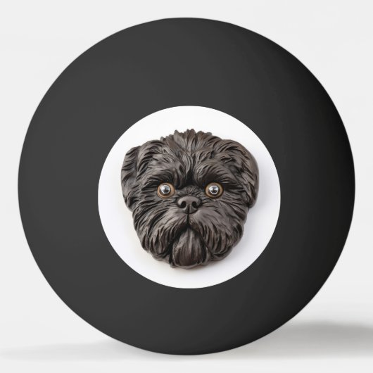 Affenpinscher 3D geïnspireerd Pingpongbal (Voorkant)