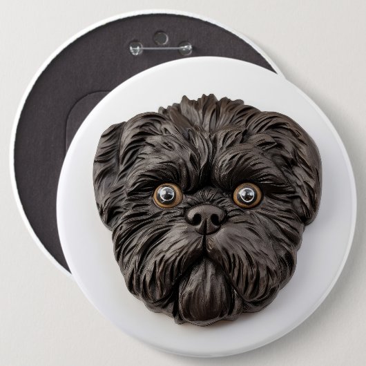 Affenpinscher 3D geïnspireerd Ronde Button 6,0 Cm (Voorkant /achterkant)