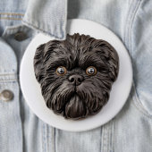 Affenpinscher 3D geïnspireerd Ronde Button 6,0 Cm (In situ)