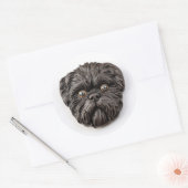 Affenpinscher 3D geïnspireerd Ronde Sticker (Envelop)