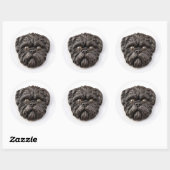Affenpinscher 3D geïnspireerd Ronde Sticker (Vel)
