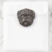 Affenpinscher 3D geïnspireerd Ronde Sticker (Tas)