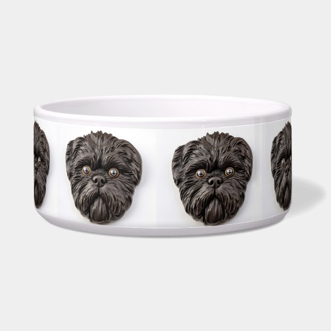 Affenpinscher 3D Geïnspireerd Voerbakje (Voorkant)