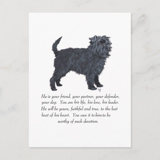 Affenpinscher Aandenken Briefkaart (Voorkant)