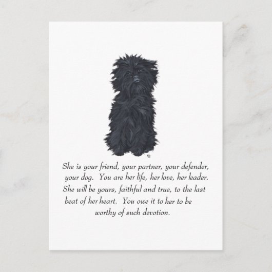 Affenpinscher Aandenken Briefkaart (Voorkant)