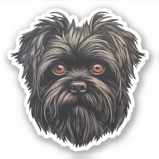 Affenpinscher Aap Hond Affens Terrier Sticker (Voorkant)