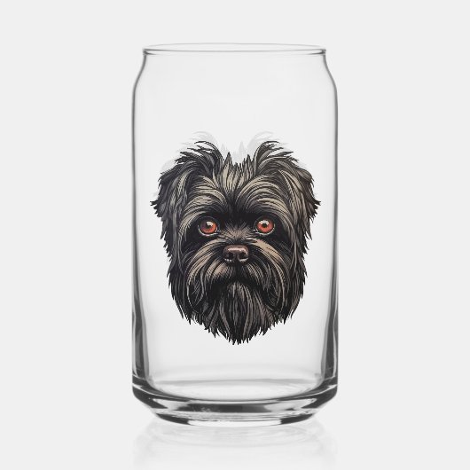 Affenpinscher Apenhond Affens Terrier Blikvorm Glas (Achterkant)
