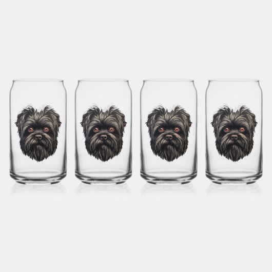 Affenpinscher Apenhond Affens Terrier Blikvorm Glas (Achterkant)