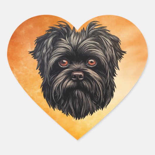 Affenpinscher Apenhond Affens Terrier Hart Sticker (Voorkant)
