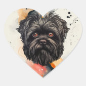 Affenpinscher Apenhond Affens Terrier Hart Sticker (Voorkant)