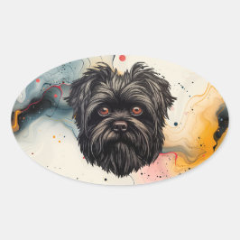 Affenpinscher Apenhond Affens Terrier Ovale Sticker