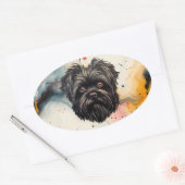 Affenpinscher Apenhond Affens Terrier Ovale Sticker (Envelop)