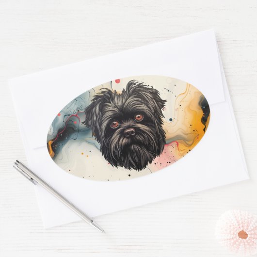 Affenpinscher Apenhond Affens Terrier Ovale Sticker (Envelop)