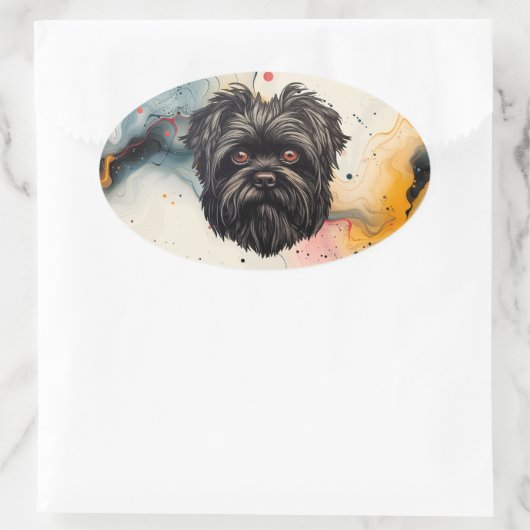 Affenpinscher Apenhond Affens Terrier Ovale Sticker (Tas)