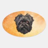 Affenpinscher Apenhond Affens Terrier Ovale Sticker (Voorkant)