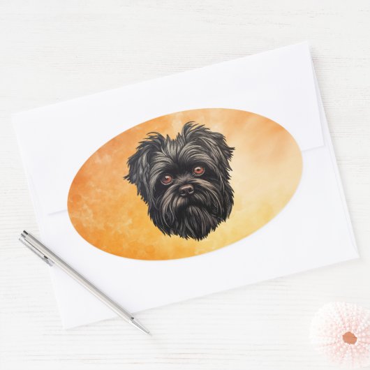 Affenpinscher Apenhond Affens Terrier Ovale Sticker (Envelop)