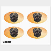 Affenpinscher Apenhond Affens Terrier Ovale Sticker (Vel)