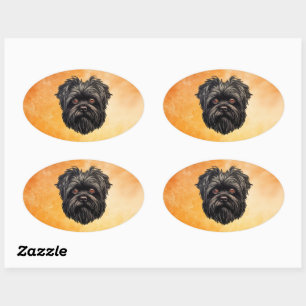 Affenpinscher Apenhond Affens Terrier Ovale Sticker
