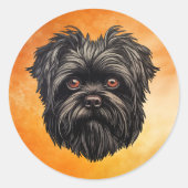 Affenpinscher Apenhond Affens Terrier Ronde Sticker (Voorkant)