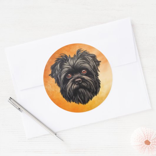 Affenpinscher Apenhond Affens Terrier Ronde Sticker (Envelop)