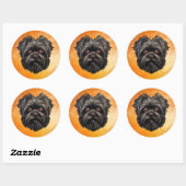 Affenpinscher Apenhond Affens Terrier Ronde Sticker (Vel)