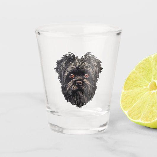 Affenpinscher Apenhond Affens Terrier Shot Glas (Voorkant)