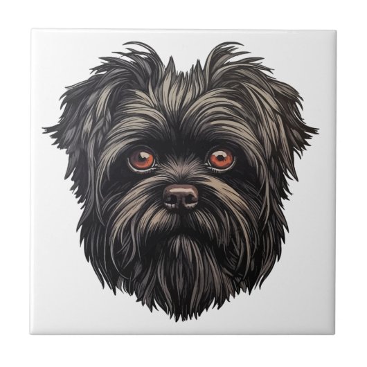 Affenpinscher Apenhond Affens Terrier Tegeltje (Voorkant)