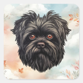 Affenpinscher Apenhond Affens Terrier Vierkante Sticker