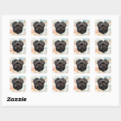 Affenpinscher Apenhond Affens Terrier Vierkante Sticker (Vel)