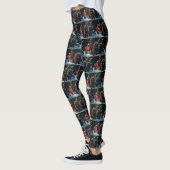 Affenpinscher Besneeuwde slee-rit Kerstdecoratie Leggings (Links)