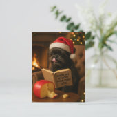 Affenpinscher 'Cheese Tax' Christmas postcard Briefkaart (Staand voorkant)