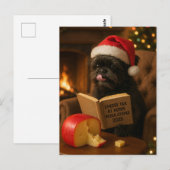Affenpinscher 'Cheese Tax' Christmas postcard Briefkaart (Voorkant / Achterkant)