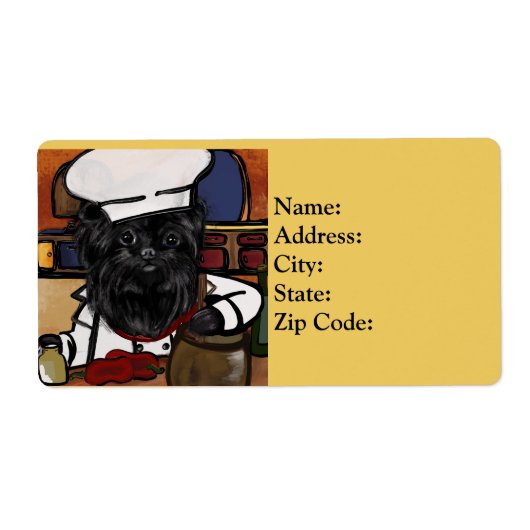 Affenpinscher Chef Etiket (Voorkant)