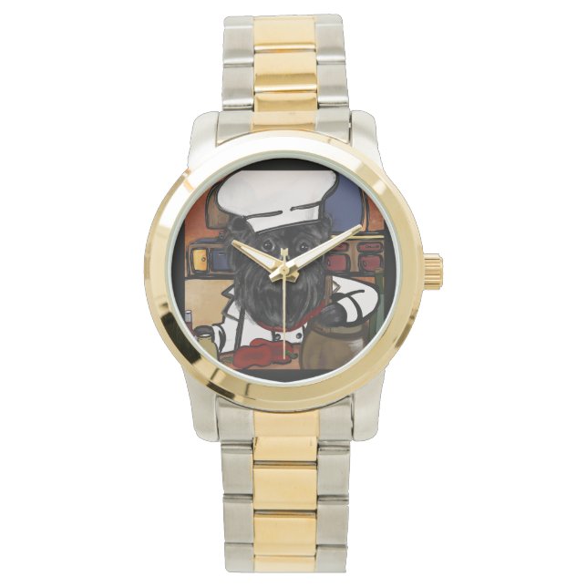 Affenpinscher Chef    Horloge (Voorkant)