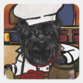 Affenpinscher Chef Vierkante Sticker (Voorkant)