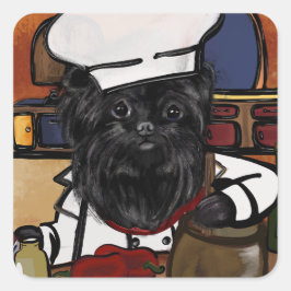Affenpinscher Chef Vierkante Sticker