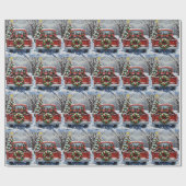 Affenpinscher Christmas Red Truck Holiday Cadeaupapier (Vlak)