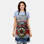 Affenpinscher Christmas Red Truck Holiday Schort (Gedragen)