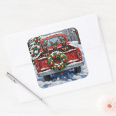 Affenpinscher Christmas Red Truck Holiday Vierkante Sticker (Envelop)