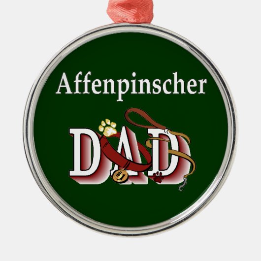 Affenpinscher Dad Metalen Ornament (Voorkant)