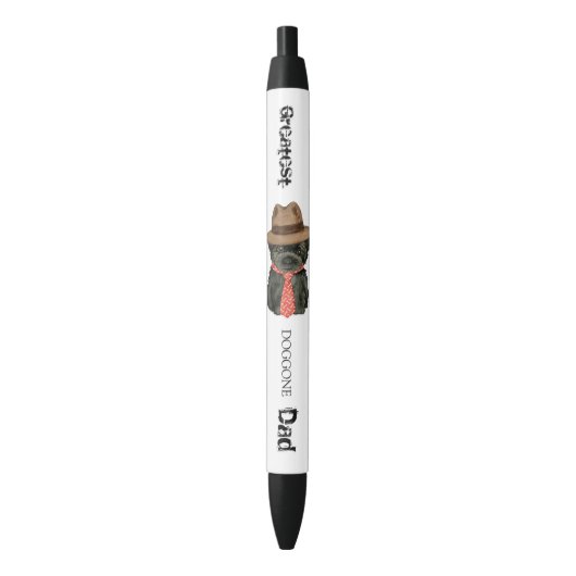 Affenpinscher Dad Zwarte Inkt Pen (Voorkant Verticaal)