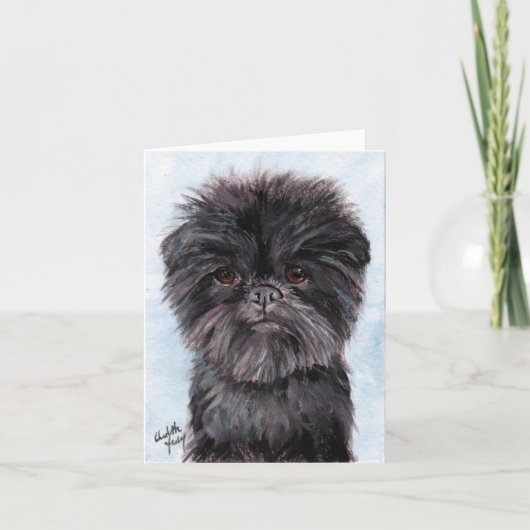 Affenpinscher Dog Art Note Kaart (Voorkant)