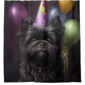 Affenpinscher Dog Birthday-ballonnen Douchegordijn (Voorkant)