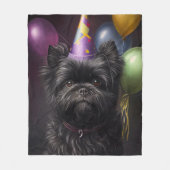 Affenpinscher Dog Birthday-ballonnen Fleece Deken (Voorkant)