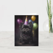 Affenpinscher Dog Birthday-ballonnen Kaart (Voorkant)