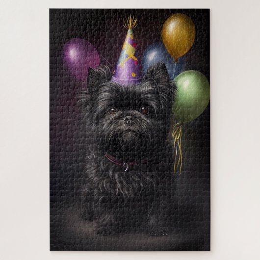 Affenpinscher Dog Birthday-ballonnen Legpuzzel (Verticaal)