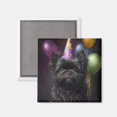Affenpinscher Dog Birthday-ballonnen Magneet (Voorkant / Achterkant)